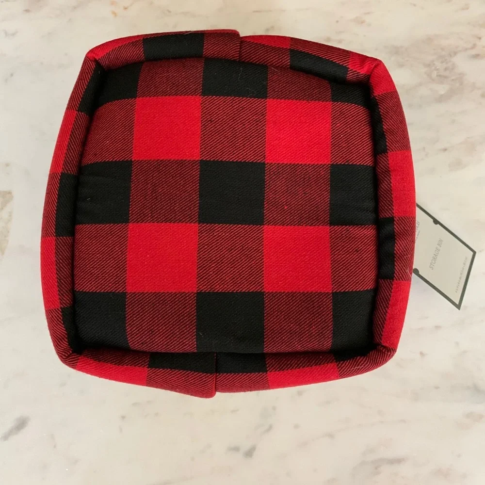Threshold Black & Red Buffalo Plaid Cube Storage Bin